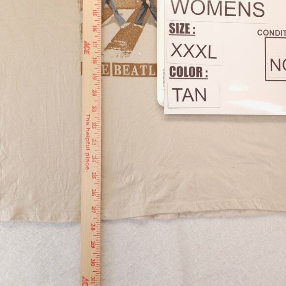 The Beatles Abbey Road Band Graphic Crew Neck T Shirt Womens Size 2XL Tan - Picture 8 of 9